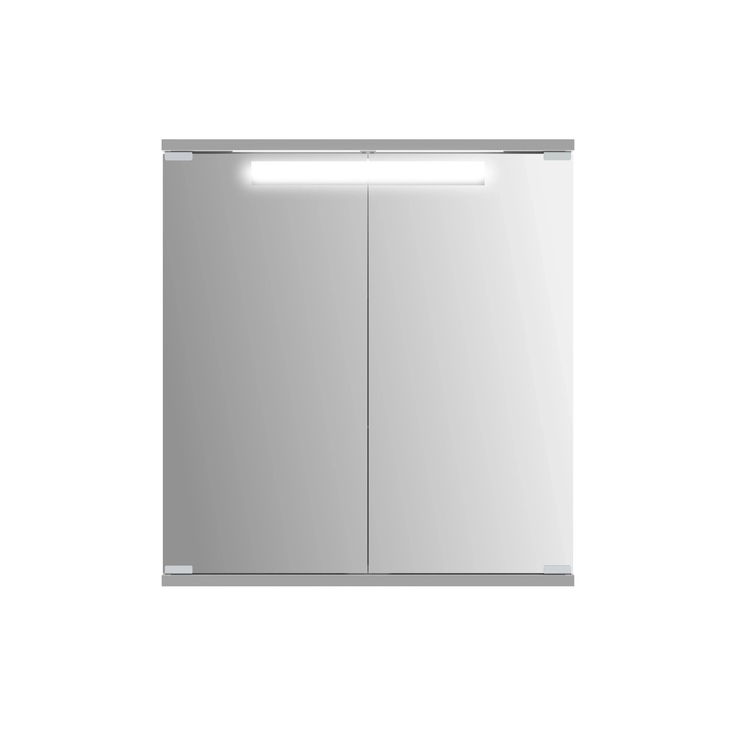 Jokey Spiegelschrank Cento, 60x65 cm, alufarben mit LED-Beleuchtung.
