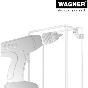 Illustration: Wagner Designrahmen Draht, 30x40 cm, schwarz matt, mit Bohrmaschine für Möbelbau.