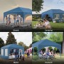 Blauer WOLTU Pavillon 3x6m, wasserabweisend, für Strand, Camping, Markt & Hochzeit. Vielseitiger Sonnenschutz.