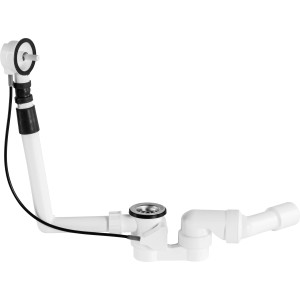 Weiße Excentergarnitur (44,8 mm) mit Überlaufbedienung für Badewannen.