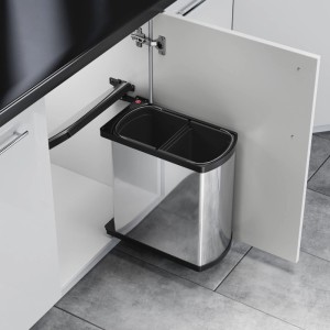 HAILO Abfallsammler Mülleimer Duo 8L 8L Edelstahl Schwarz 3416101