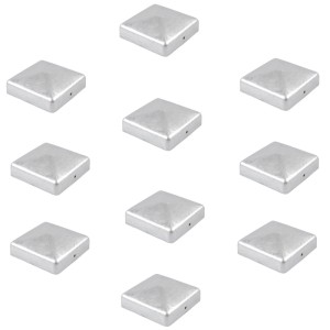 10er Set: Verzinkte Pfostenkappen 121mm Pyramide für 12x12cm Zaunpfosten.