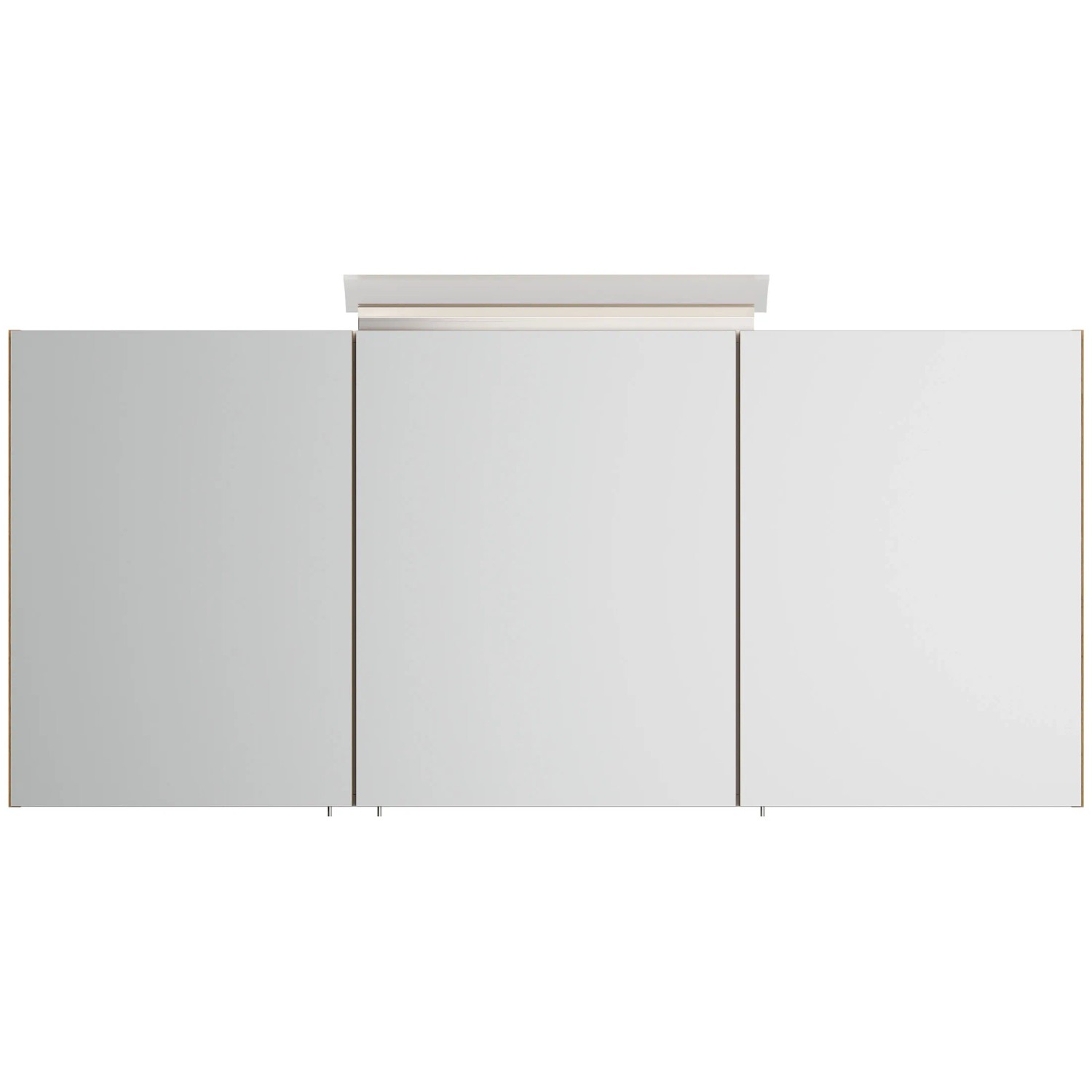 Posseik Spiegelschrank 140 cm mit LED-Lampe und Glasböden, Dekor Eiche Gold.