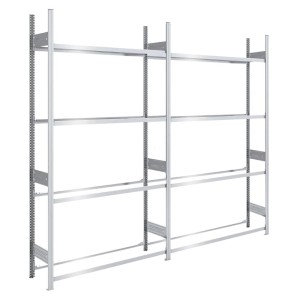 Leeres, verzinktes PROREGAL Reifenregal Tire Pro mit 4 Ebenen. Ideal zur Reifenlagerung.