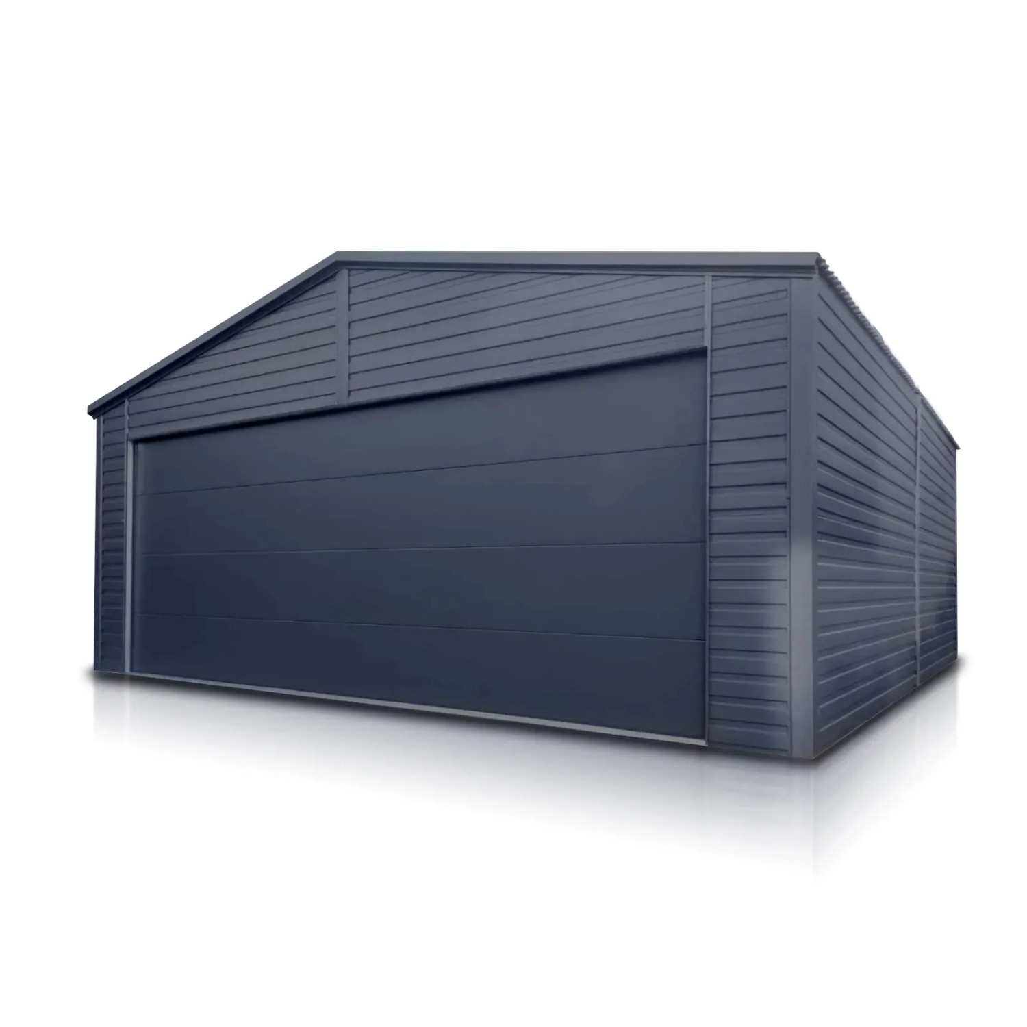 Liderstal Doppelgarage Premium aus Blech 600 x 580 cm Seitengiebel Sektionaltore Graphit