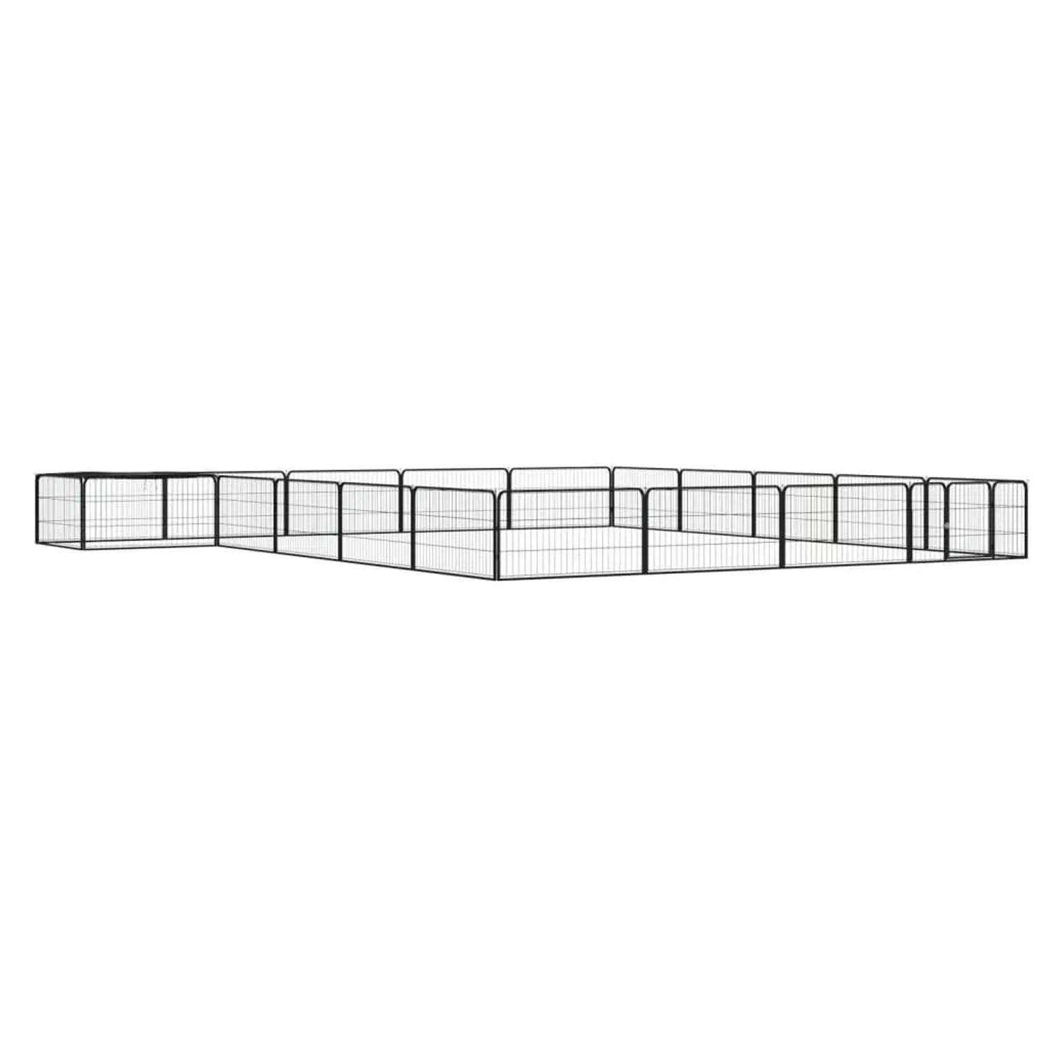 vidaXL 20 Tlg Hundelaufstall Schwarz 100x50cm Stahl Pulverbeschichtet 3115979