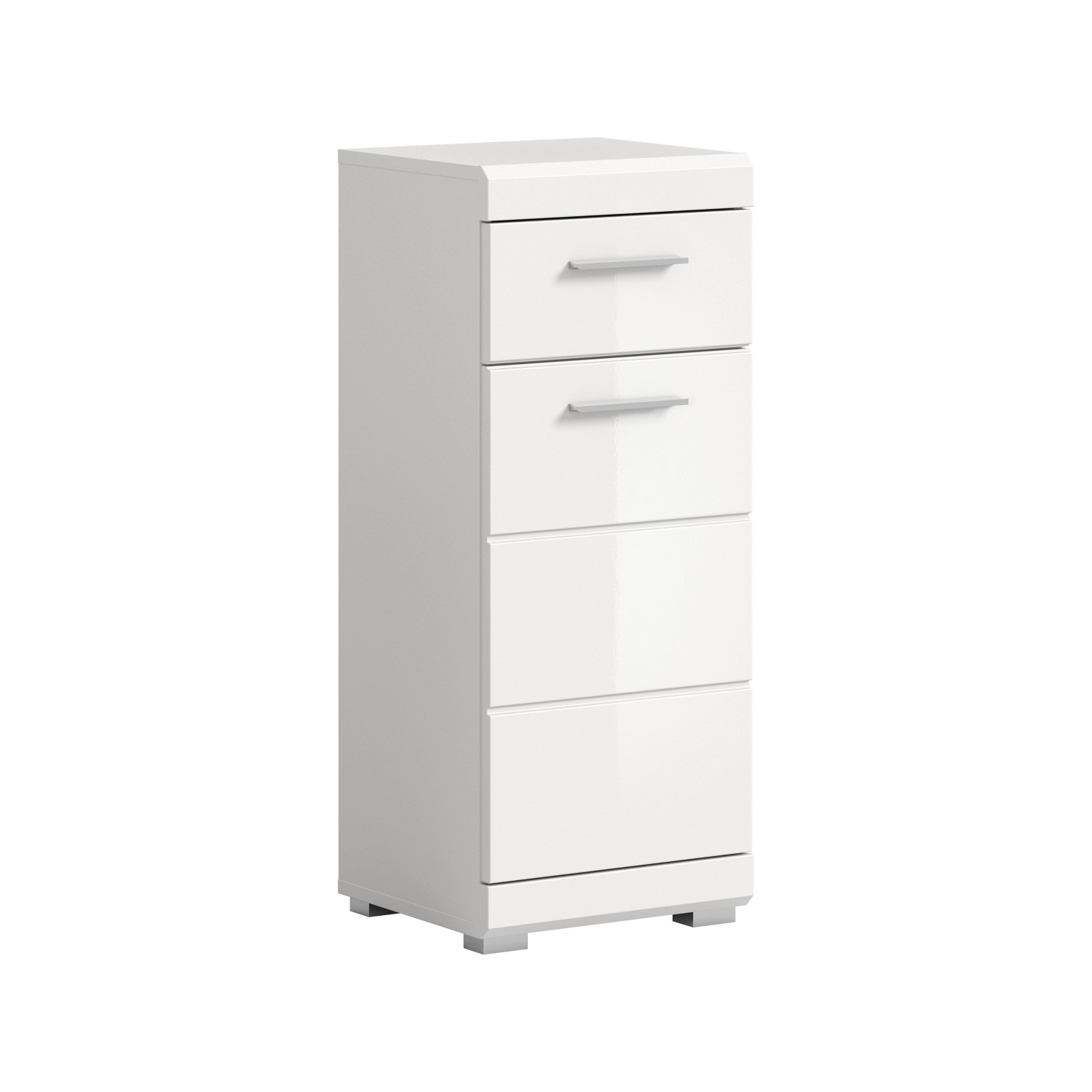 Standschrank 37 cm x 88 cm x 31 cm Front Weiß Hochglanz FSC® günstig online kaufen
