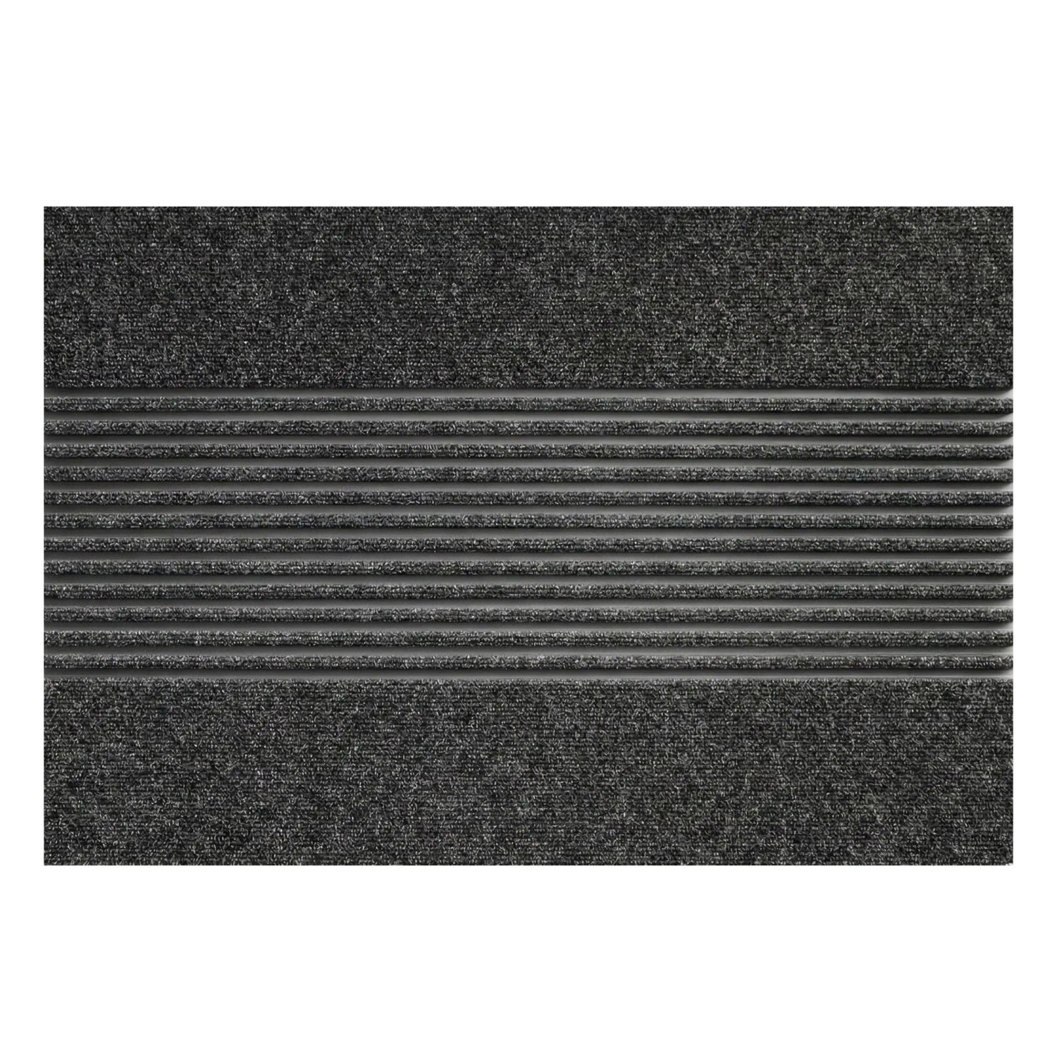 Floordirekt Schmutzfangmatte CIRCA Waschbar Rutschfest TPE-Rücken Anthrazit Streifen 40 x 60 cm