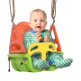 Fröhliches Baby in bunter Outsunny 3-in-1 Schaukel mit verstellbaren Seilen.