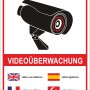 Warnschild Achtung Videoüberwachung, 25x15 cm, zur Kennzeichnung videoüberwachter Bereiche.