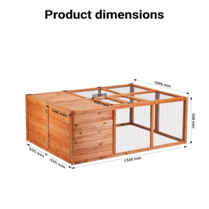 Wiltec Kleintierstall klappbar aus Tannenholz mit Drahtgitter. Maße 153x110x55 cm für Hasen und Nager.