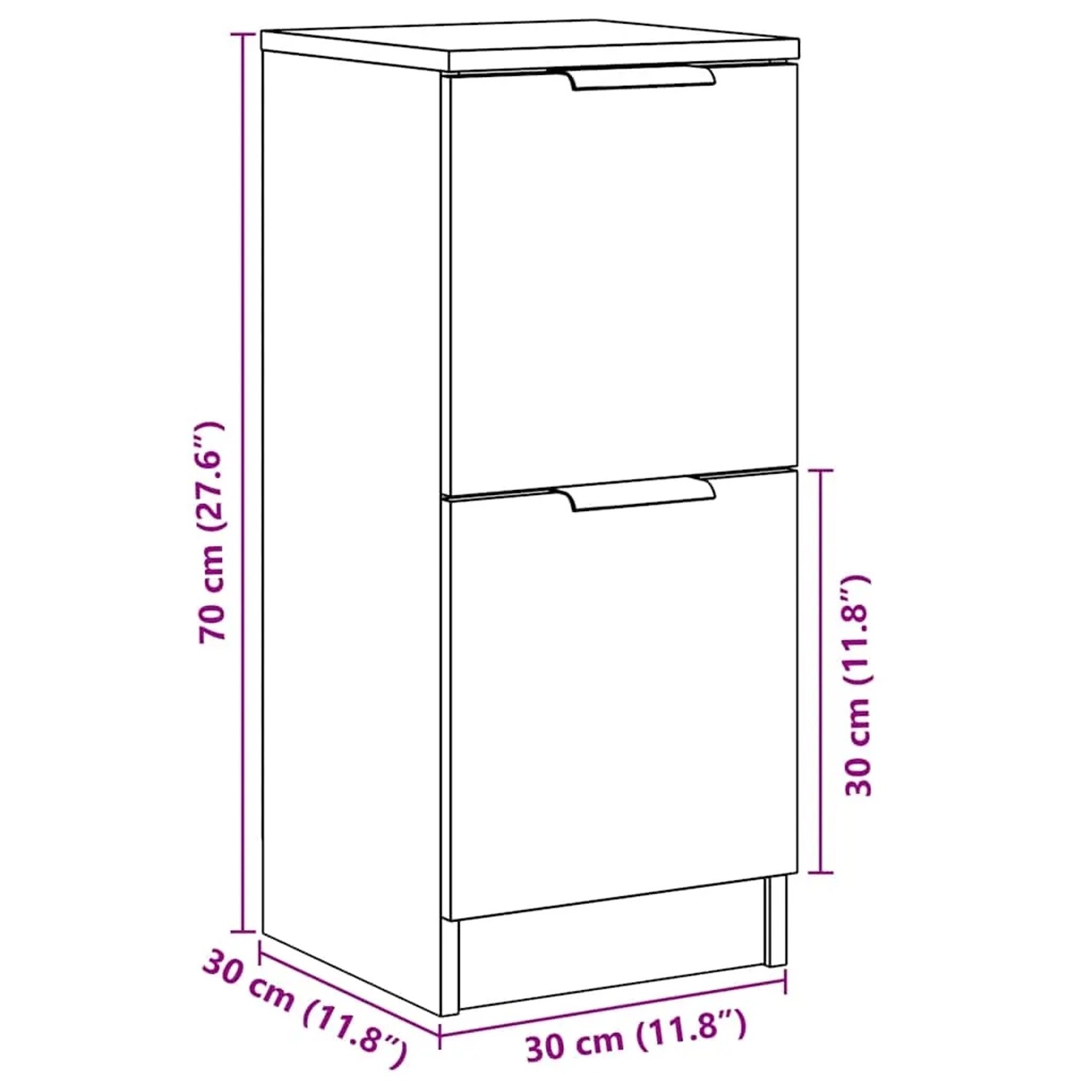 vidaXL Sideboard Altholz-Optik 30x30x70 cm Holzwerkstoff 856959_11