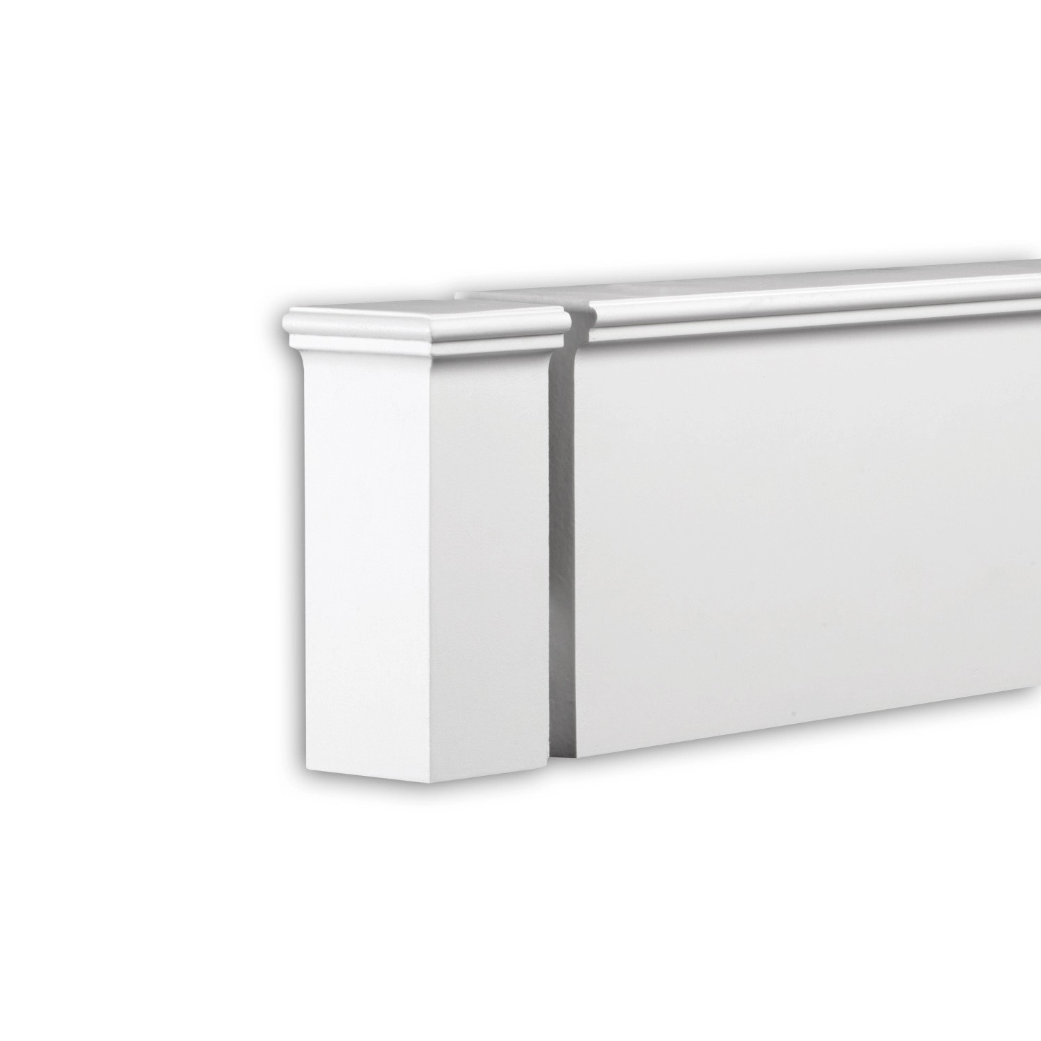 PROFHOME 403332 Stirnelement Außenstuck Zierelement Fassaden Element 7,4 cm x 7,4 cm x 17 cm Weiß
