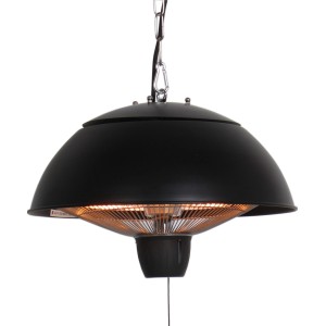 Schwarzer OBI Terrassenheizer Fiske 1,5 kW in Lampen-Optik zum Aufhängen.