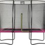 Rechteckiges EXIT Silhouette Gartentrampolin 244x366cm in Rosa mit Sicherheitsnetz.
