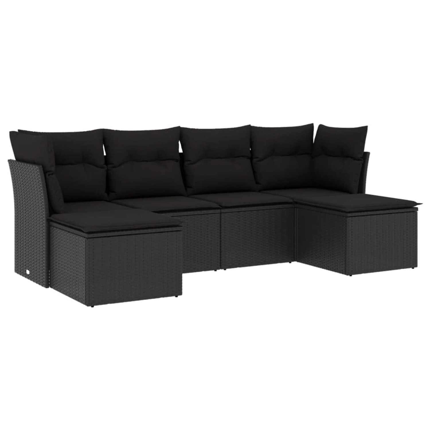 vidaXL 6-tlg Garten-Sofagarnitur mit Kissen Schwarz Poly Rattan Modell 10 günstig online kaufen