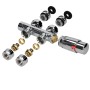 Chrom Thermostat-Set für LuxeBath Badheizkörper mit Bodenanschluss/Durchgang