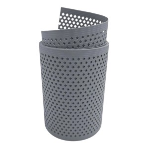 zaunzu Sichtschutz Rille Gelocht Diamant Muster, fenstergrau, 2,55 m für Doppelstabmatten.