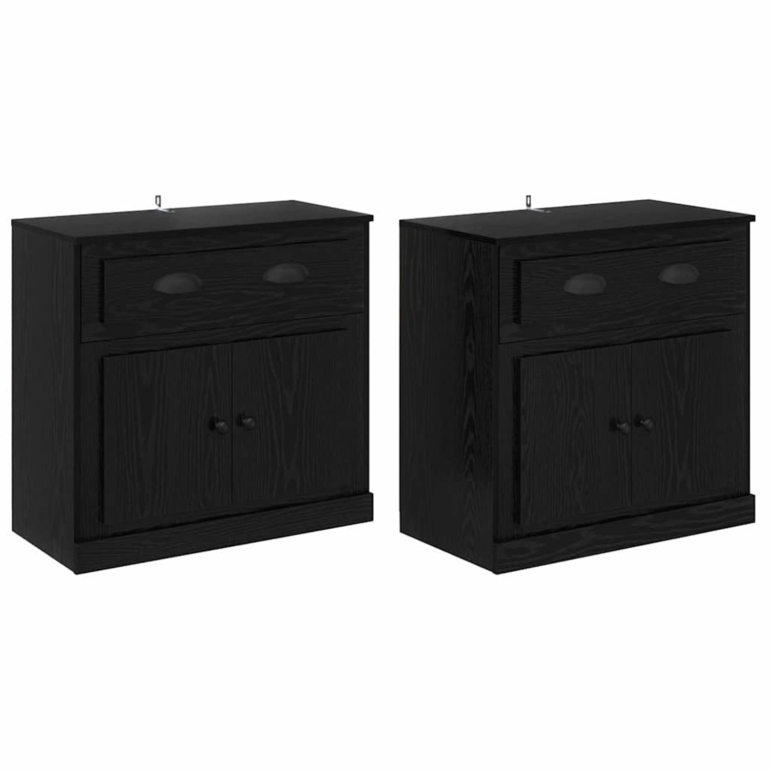 vidaXL Sideboards 2 Stk Schwarz Eichen-Optik 70 x 35,5 x 67,5 cm 3402661 günstig online kaufen