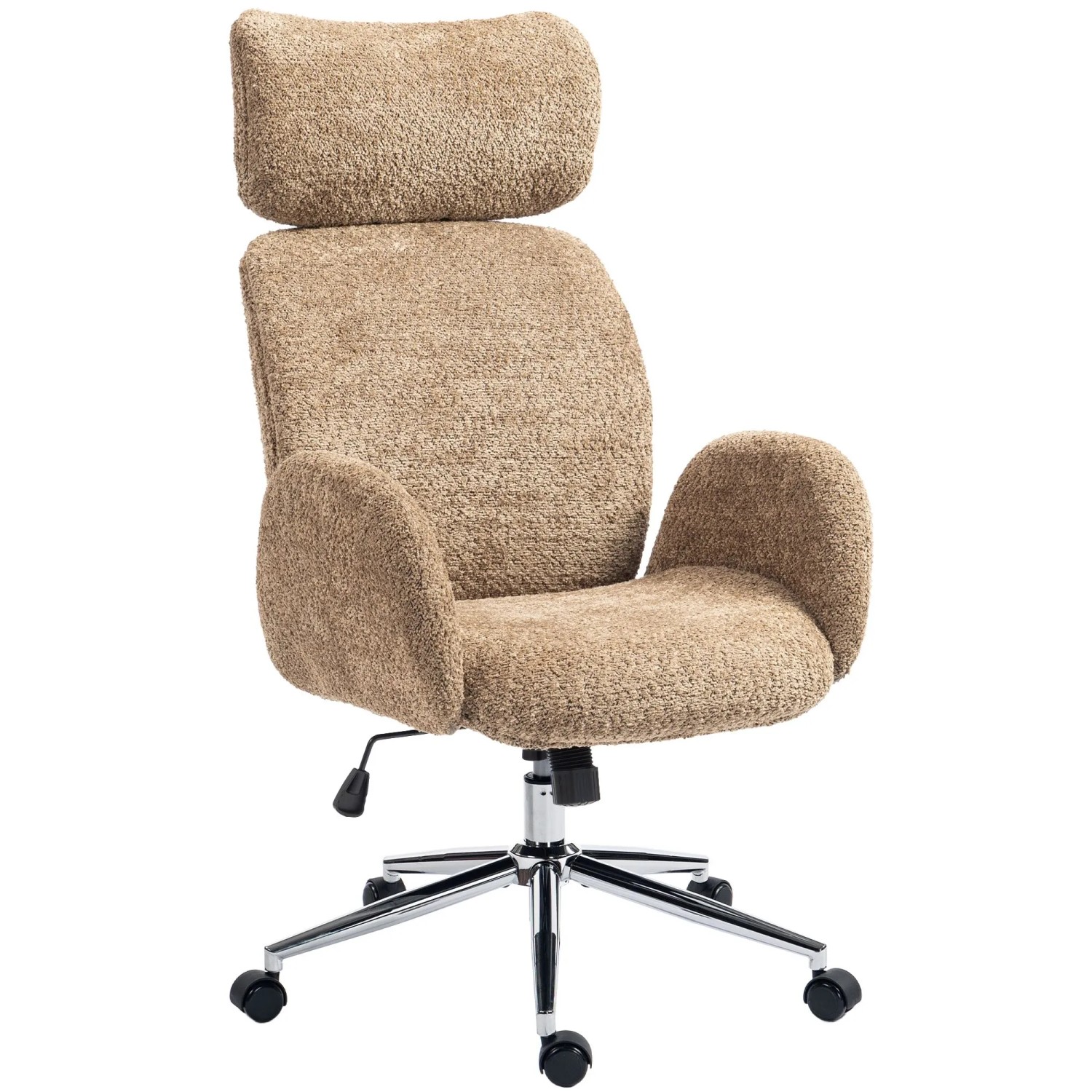 HOMCOM Office Chair Polyester 75L x 65B x 115-123H cm Braun