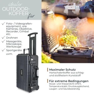 HMF ODK400 Outdoor Foto Kamerakoffer Trolley Rasterschaumstoff 56 x 34 x 23 cm
