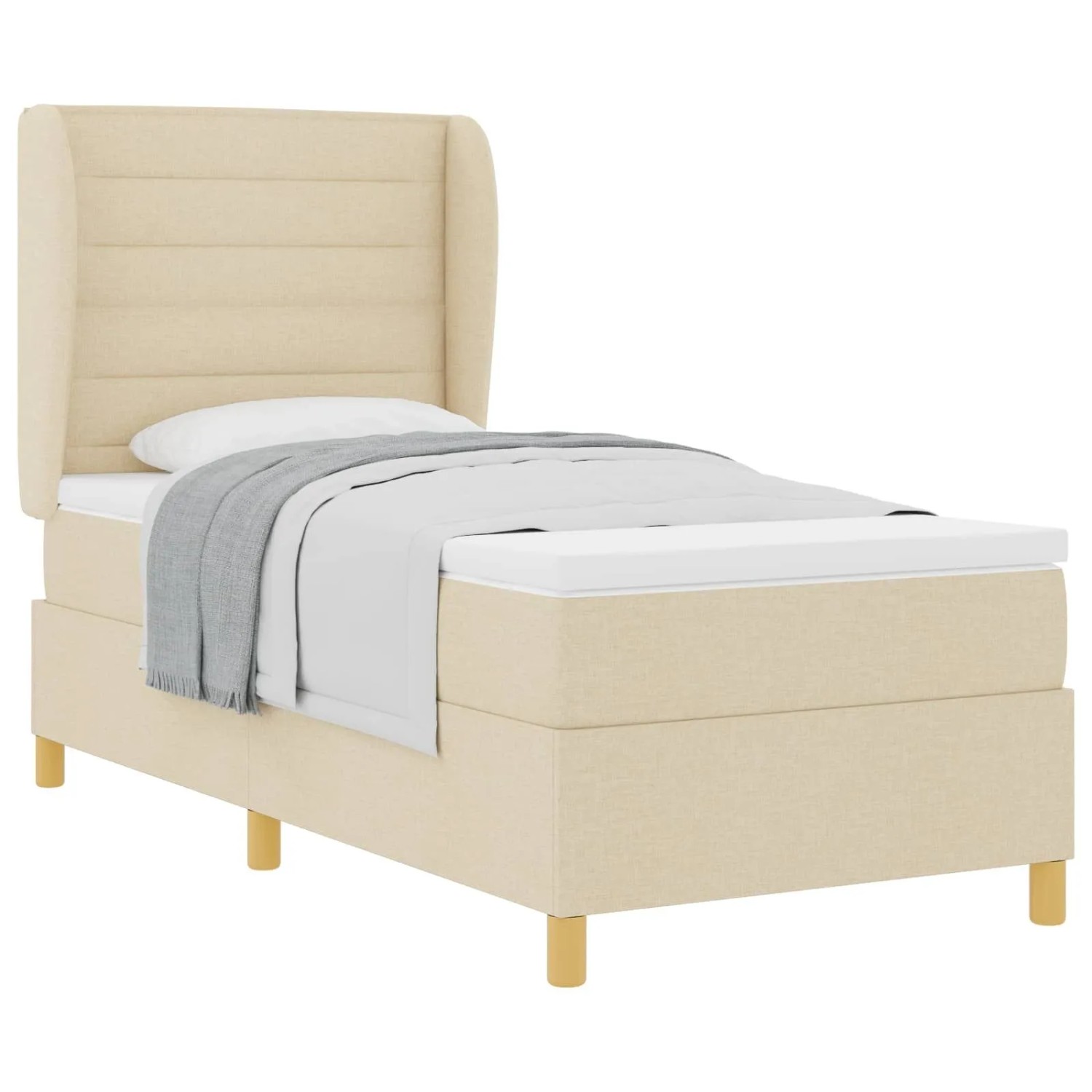 vidaXL Boxspringbett mit Matratze Dunkelgrau 90x190 cm Creme 3340660 günstig online kaufen