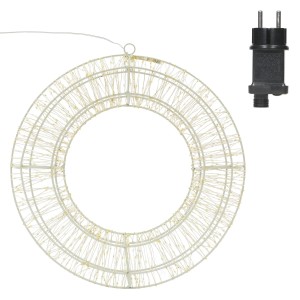 Metallkranz mit 960 warmweißen LEDs und Timer für stimmungsvolle Weihnachtsdekoration.