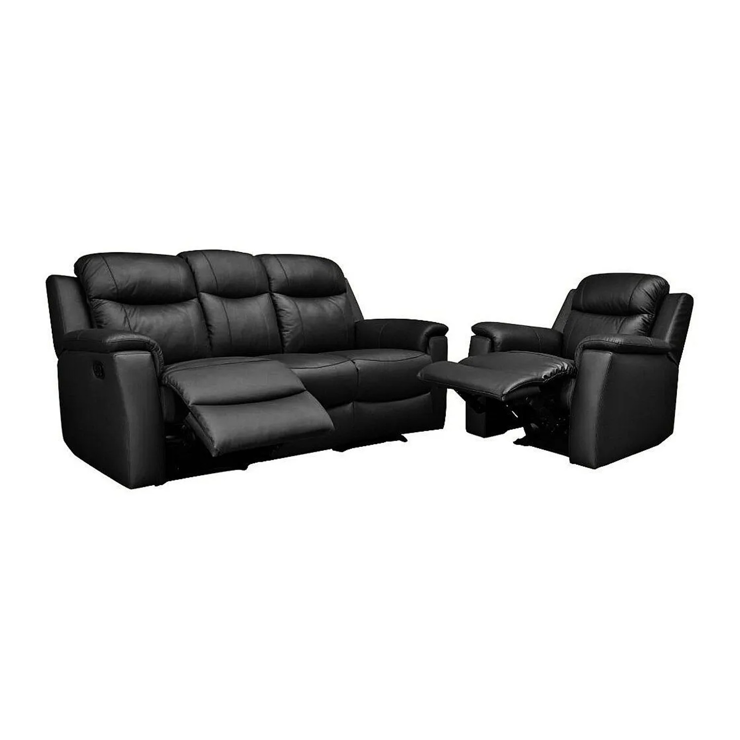 Vente-unique Couchgarnitur Mit Sessel Evasion Schwarz 205 cm  95 cm