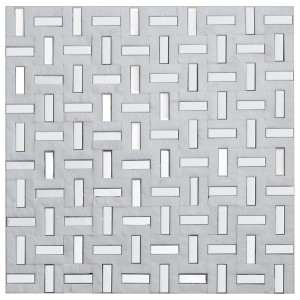 Mosaikfliese Marmor & Aluminium Greek White, 30x30 cm, für Innenräume.