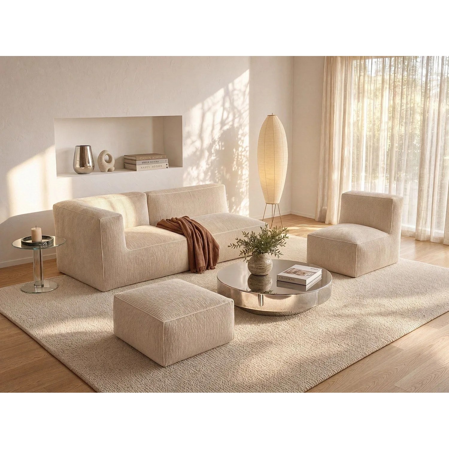 Vente-unique Modulierbares Sofa Noumara Beige 70 cm  300 cm