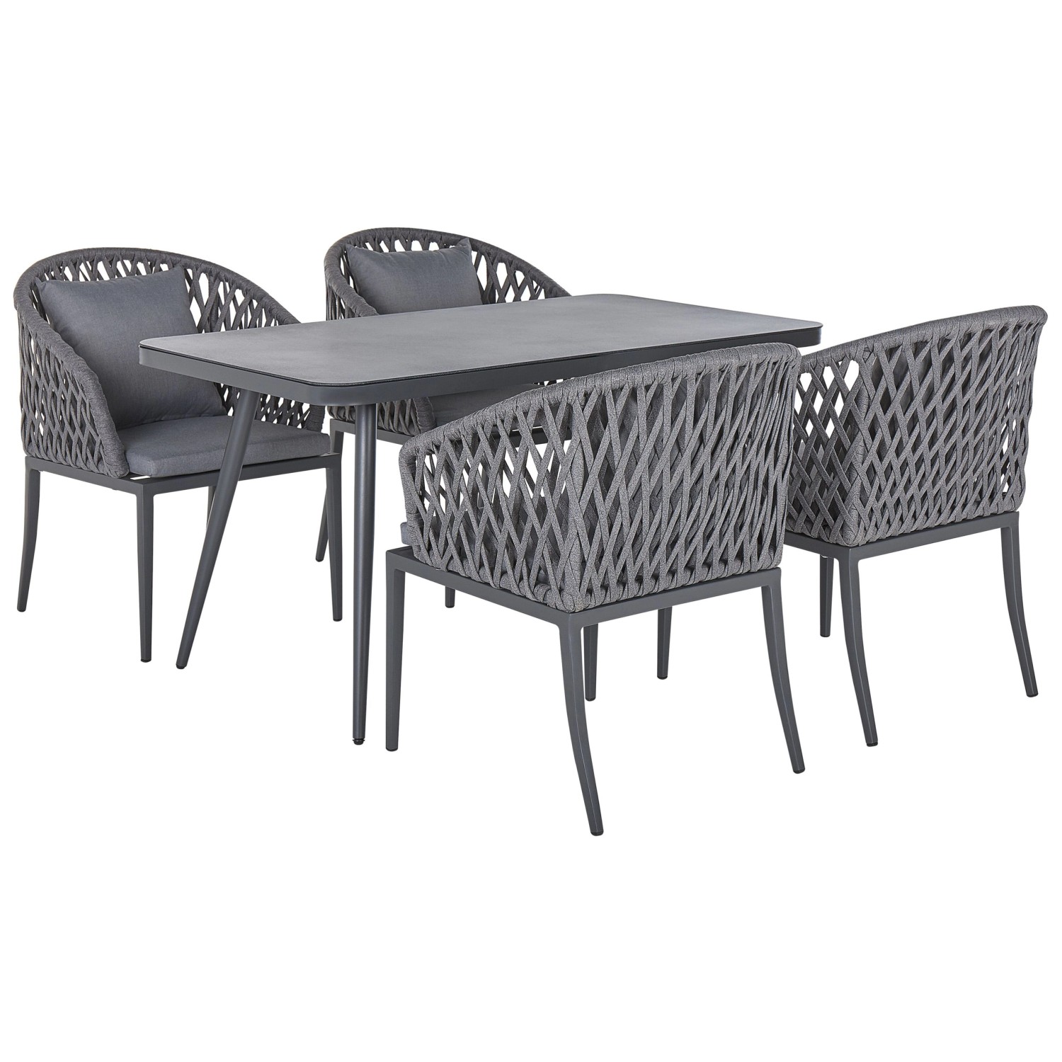 Beliani Gartentisch Set LIPARI Dunkelgrau 80 x140 x75 günstig online kaufen