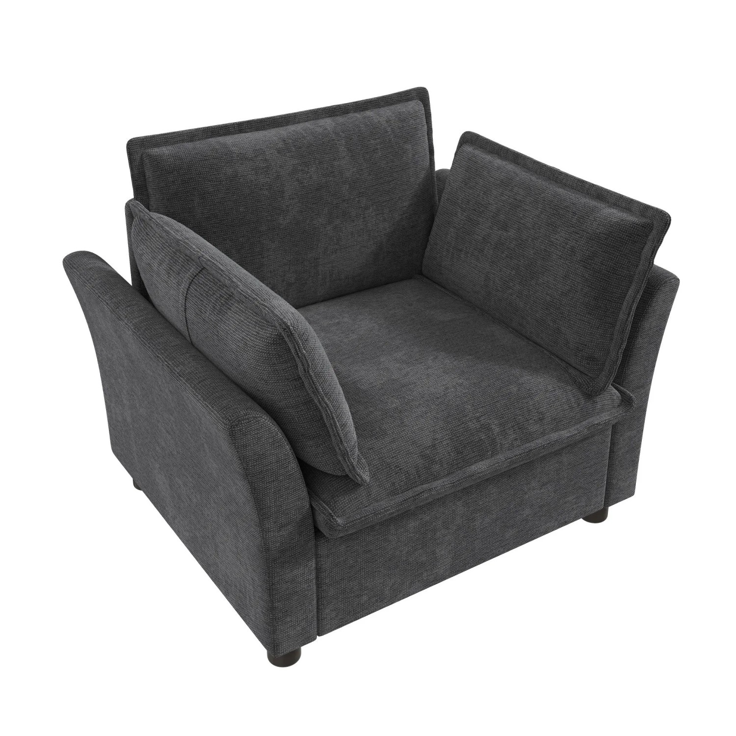 Merax Relaxsessel Chenille Armlehnen Lesesessel Grau