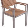 Garten Pleasure Stapelstuhl Denver aus Teakholz und Edelstahl für Lounge-Gartenmöbel.
