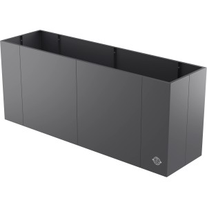 Anthrazitfarbenes Eleo Hochbeet Monterosso aus Metall, 45x135x68 cm, pulverbeschichtet.