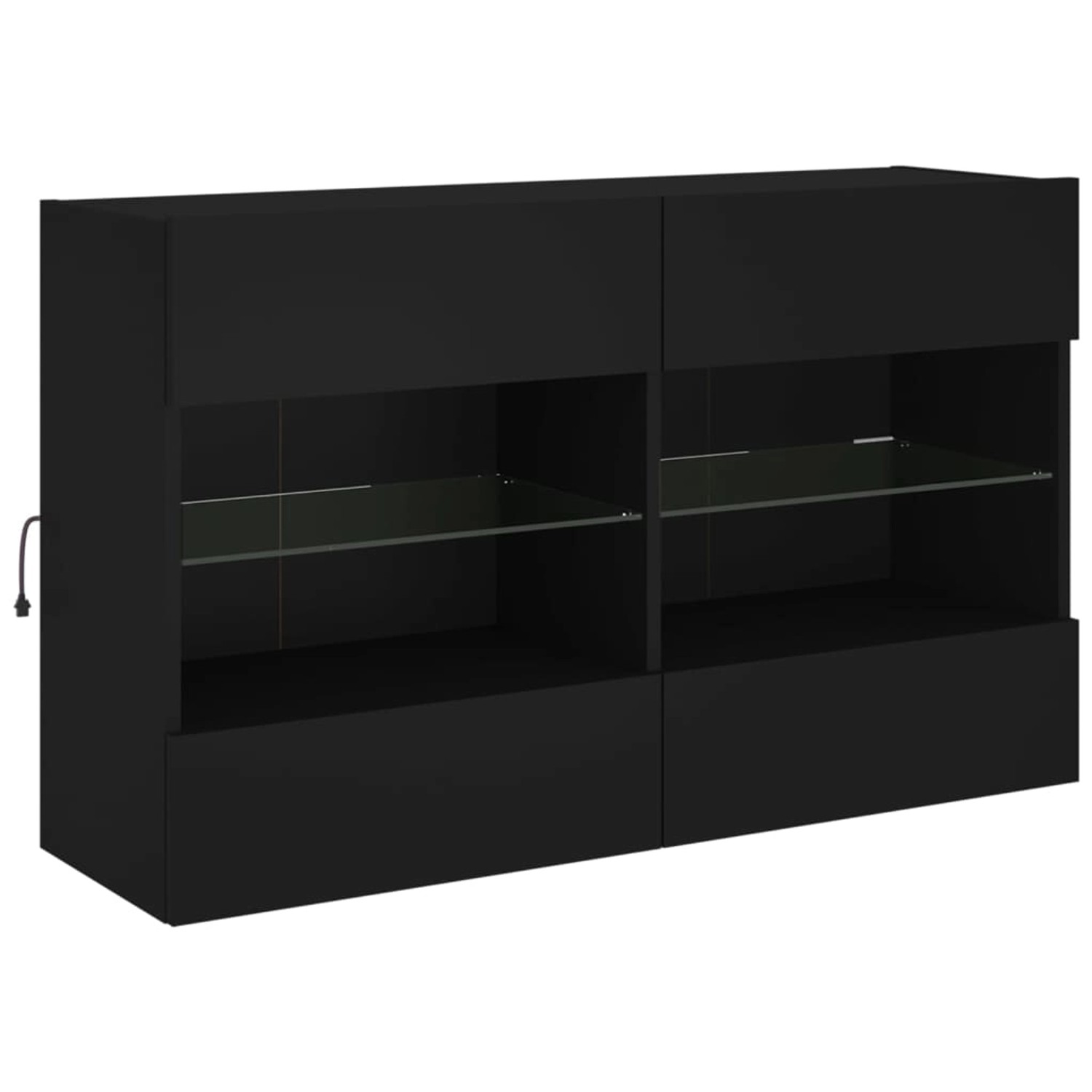 VidaXL TV-Wandschrank mit LED-Leuchten Schwarz 98,5x30x60,5 cm günstig online kaufen