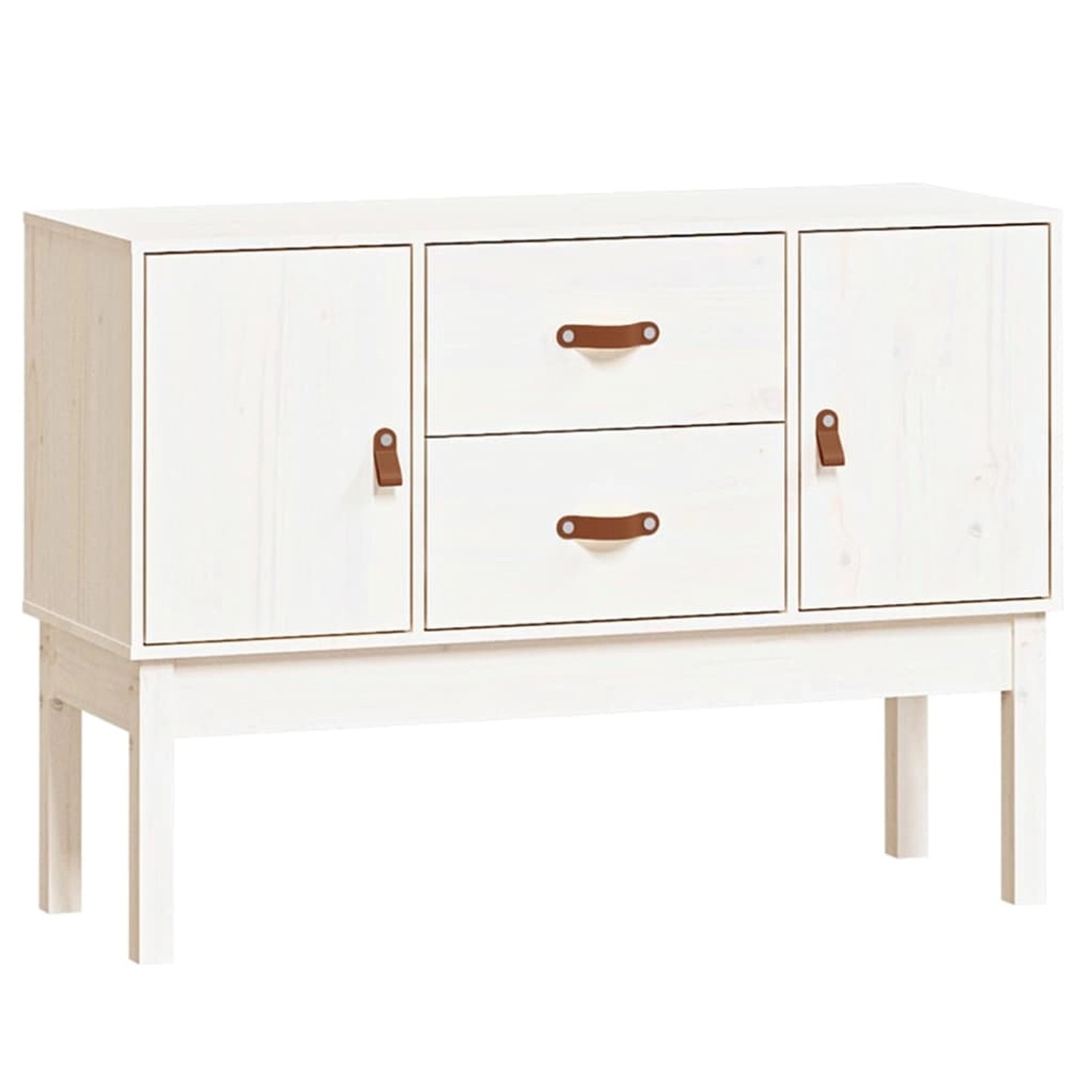 vidaXL Sideboard Weiß 110x40x78 cm Massivholz Kiefer 823525