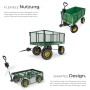 Grüner Tectake Bollerwagen mit klappbaren Seitenwänden und Luftreifen.