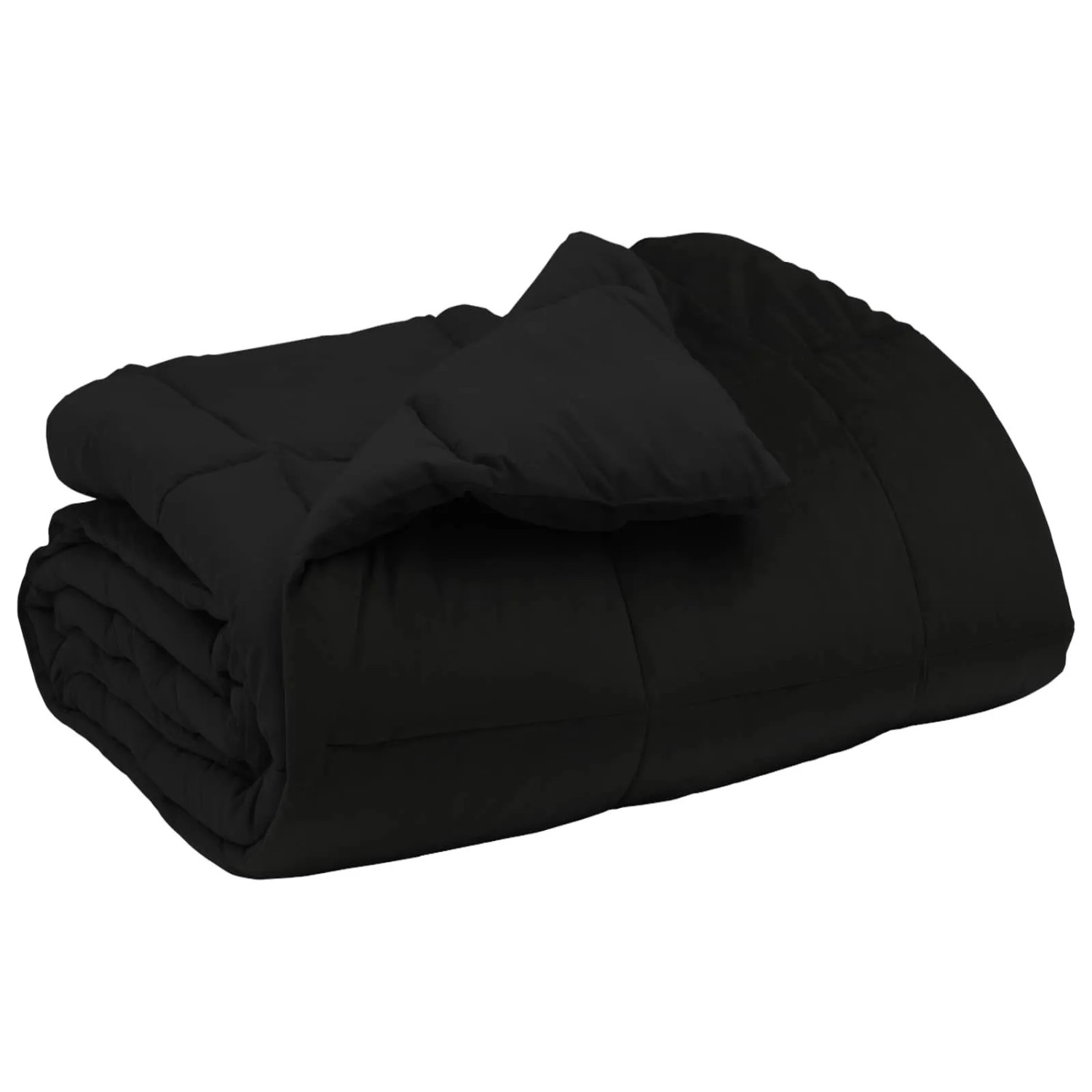 vidaXL Winterbettdecke Gepolstert Schwarz 155 x 220 cm Mikrofaser 42026104