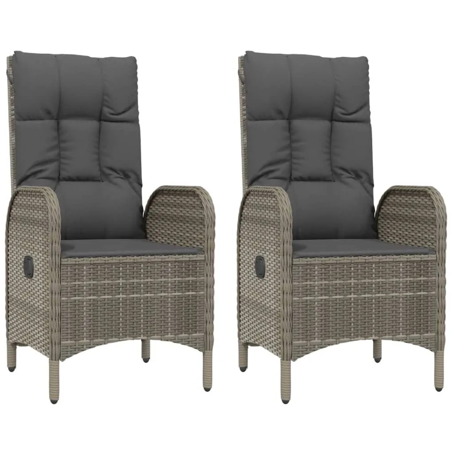 Furnicato Gartenstühle 2 Stk Poly Rattan Grau