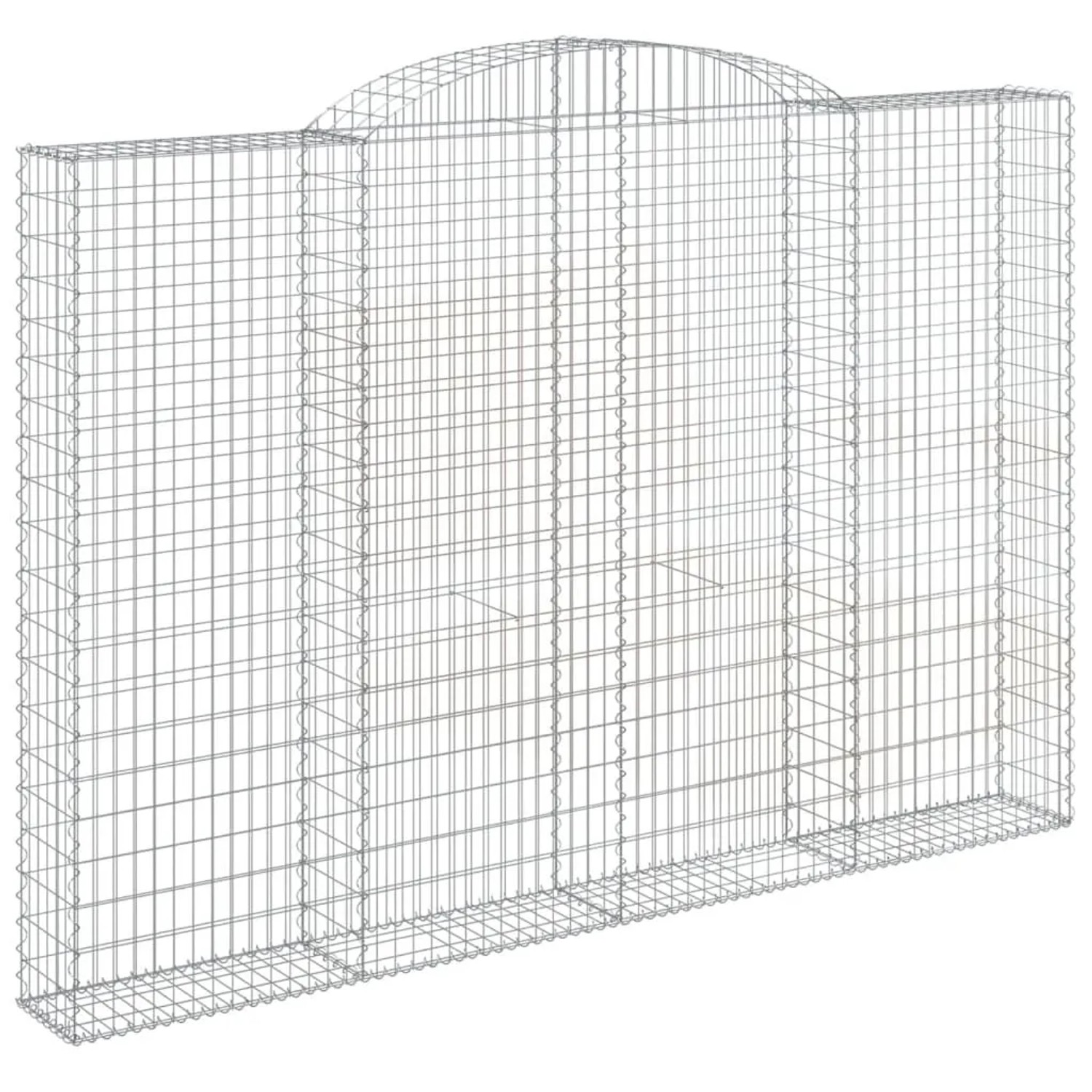 vidaXL Gabionen mit Hochbogen 2 Stk 300x30x200/220cm Verzinktes Eisen 3146611