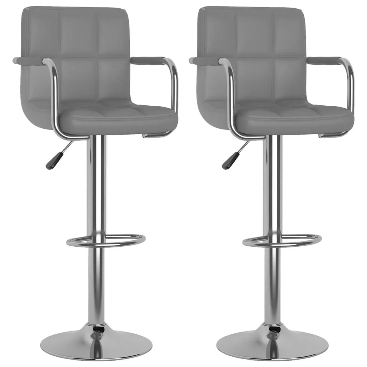 vidaXL Barhocker 2 Stk Grau Kunstleder 334598