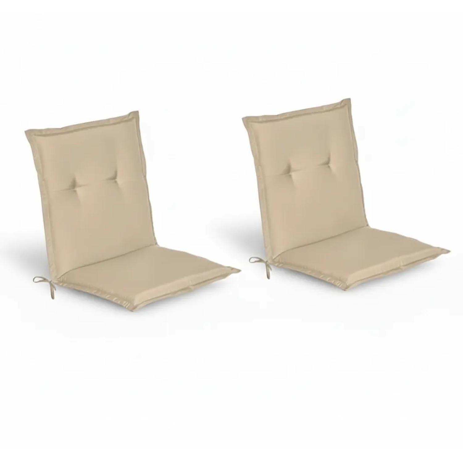 Beautissu 2er Set Niedriglehner Auflage Gartenstuhl Loft NL 100x50x6cm Natur