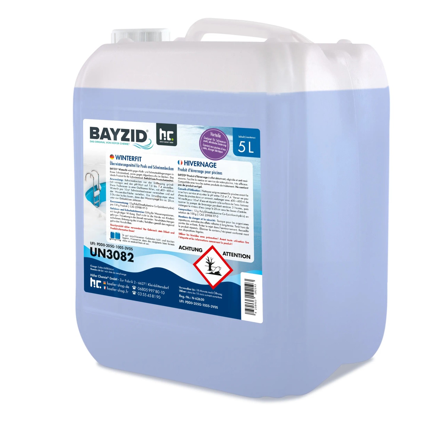 Kanister Bayzid Winterfit Überwinterungsmittel 4 x 5l für Pools, zur Schwimmbad Überwinterung.