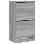 vidaXL Schuhschrank mit 2 Klappen Grau Sonoma 60x42x108 cm 3214390