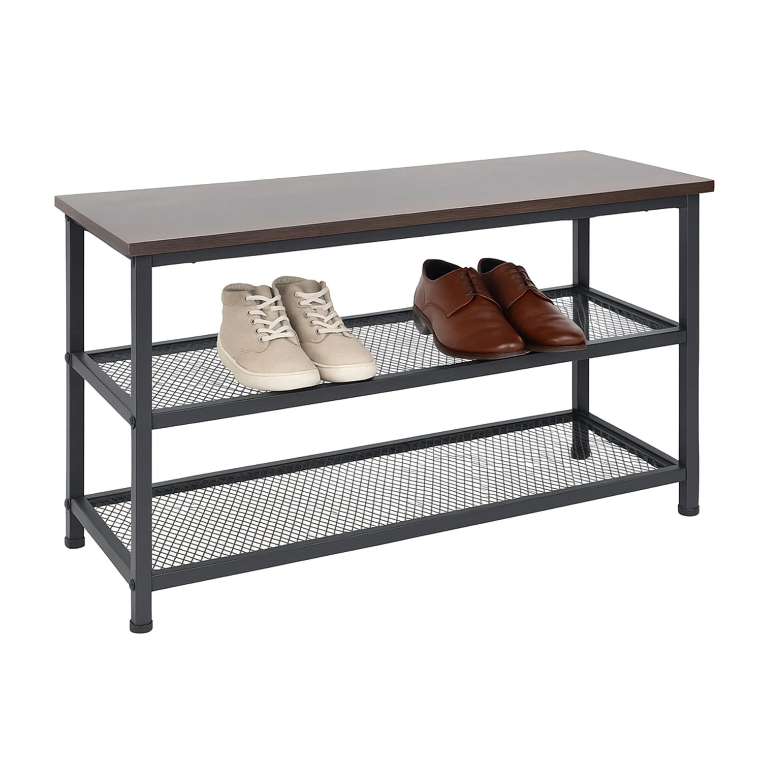 Relaxdays Schuhregal Eisen MDF Dunkelbraun für 6 Paar Schuhe 45 cm x 80 cm x 30 cm 5,7 kg