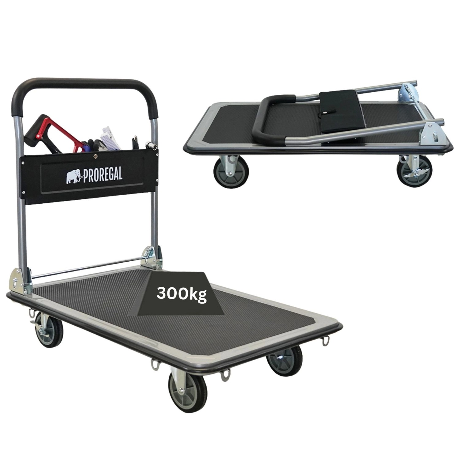 PROREGAL Klappbarer Profi-Transportwagen BIG RHINO 300 Werkzeugtasche & 6 S günstig online kaufen