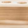 Trixie Sandbad für Mäuse und Hamster, aus unbehandeltem Holz, mit zwei Eingängen und aufklappbarem Deckel.