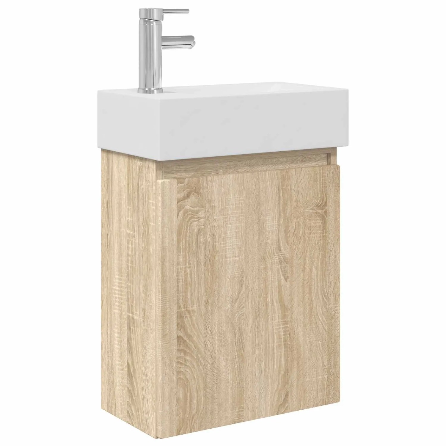 vidaXL Badezimmer Waschtischunterschrank mit Wasserhahn Sonoma-Eiche 889443