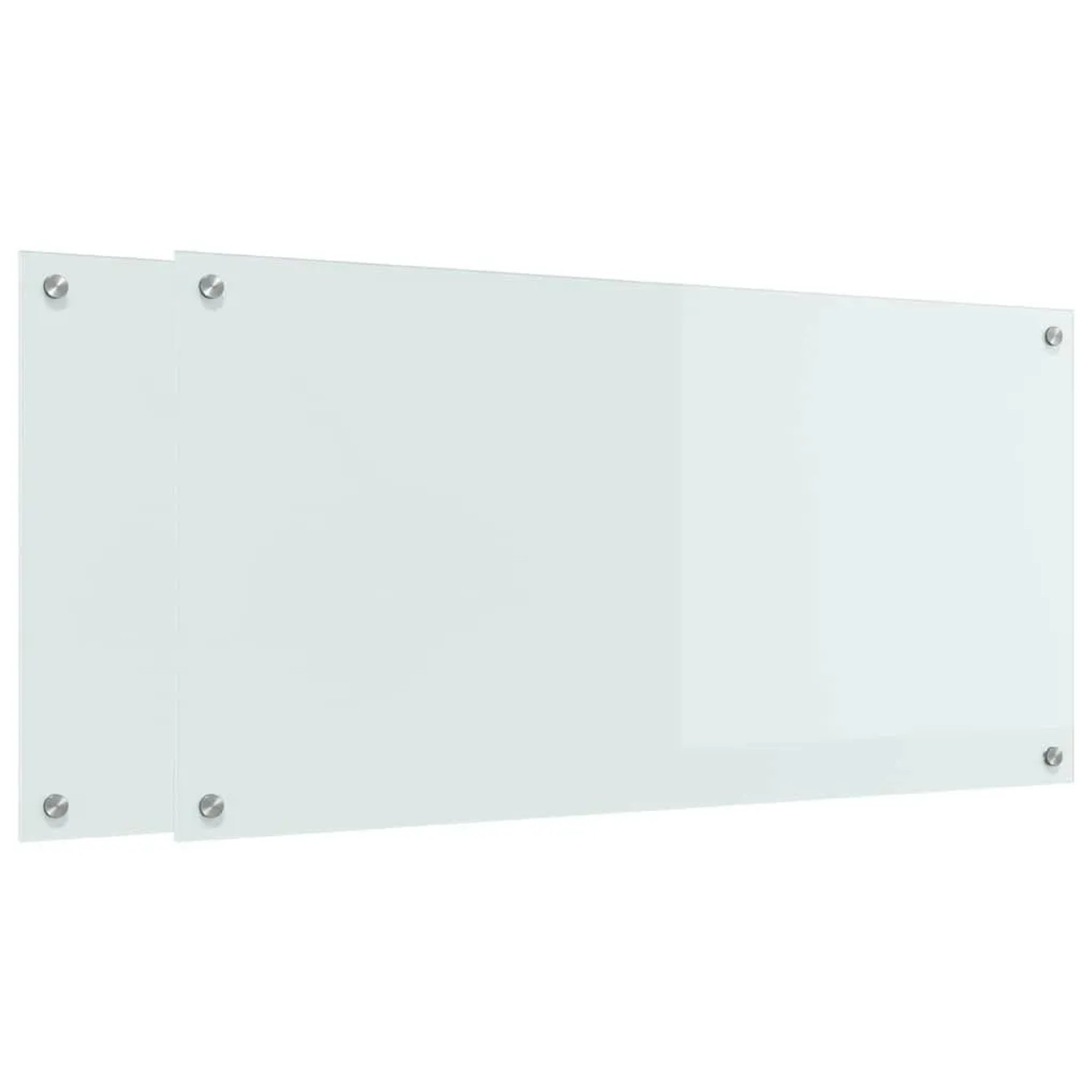 vidaXL Küchenrückwand 2 Stk Weiß 100 x 50 cm Gehärtetes Glas 3415528