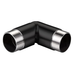 Duschparadies Handlaufverbinder Edelstahl 304 Verstellbar Schwarz für Handläufe und Rohre